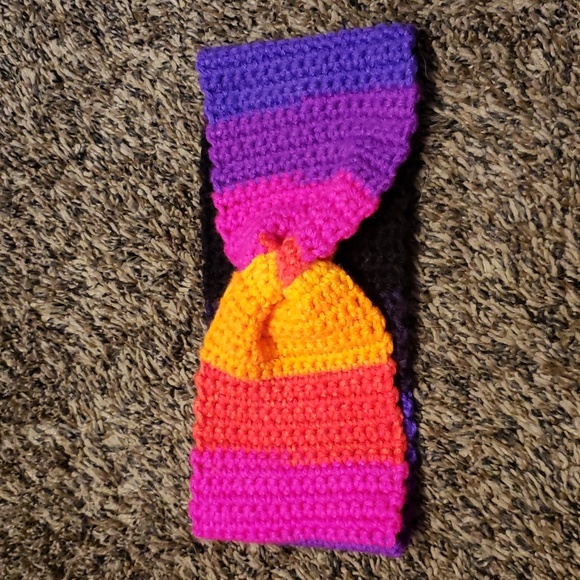 Crocheted rainbow head wrap - Picture 1 of 2